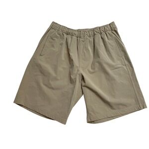 Myles Large Standard Elastic Waist Pull On Beige Short Bermuda  Slit Pockets